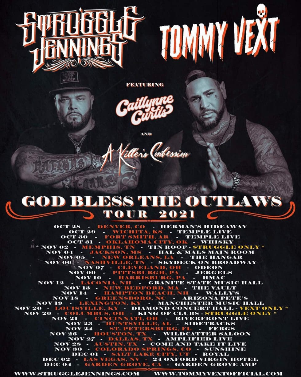 God Bless The Outlaws Tour Tommy Vext Official Site News, music